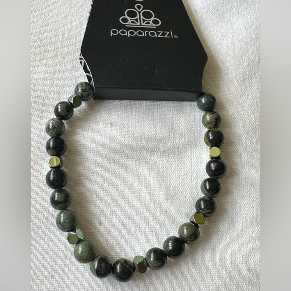 Paparazzi Jewelry Bracelet Green Beads Stretch NWOT
